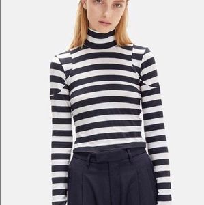 Eckhaus Latta yellow stripped turtleneck